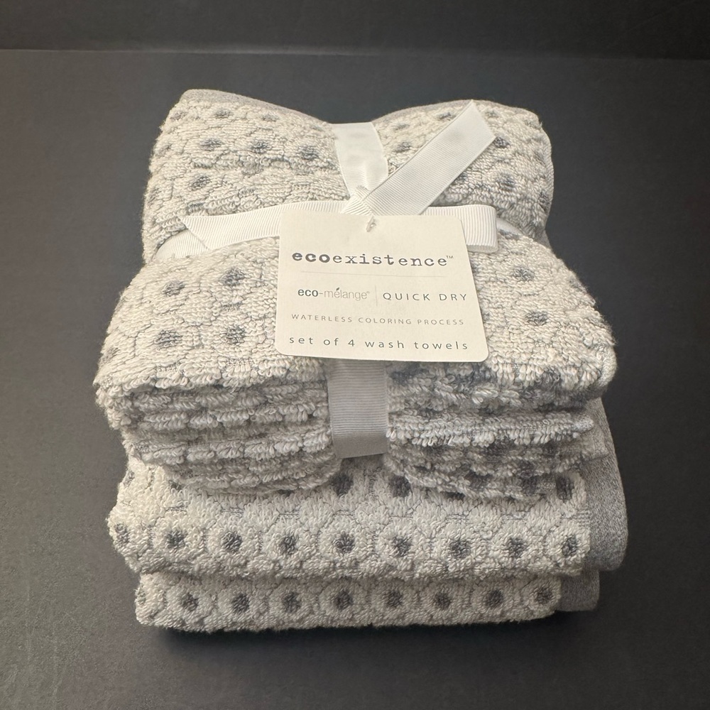 6pc ECOEXISTENCE Eco-Melange Quick Dry Bath Towel Set - Zero Twist Loops - Gray